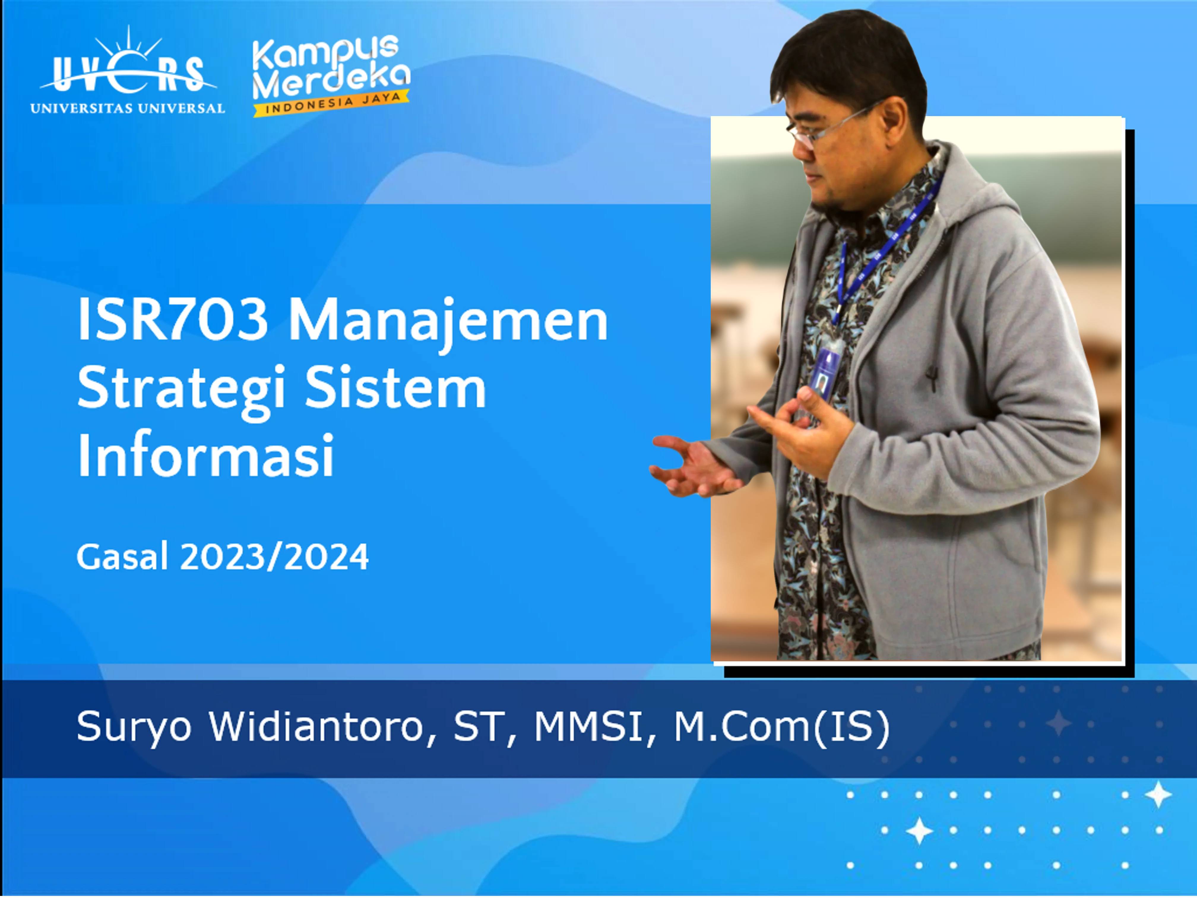 20231 ISR703 Manajemen Strategi Sistem Informasi